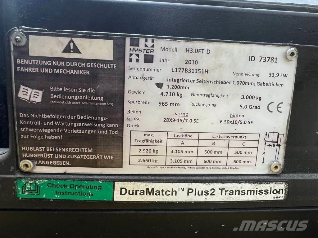 Hyster H 3.0 FT Diesel trucks