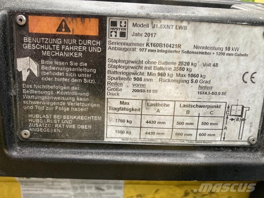 Hyster J 1.80 XNT Electric forklift trucks