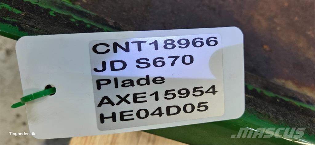 John Deere S670 Combine harvester accessories