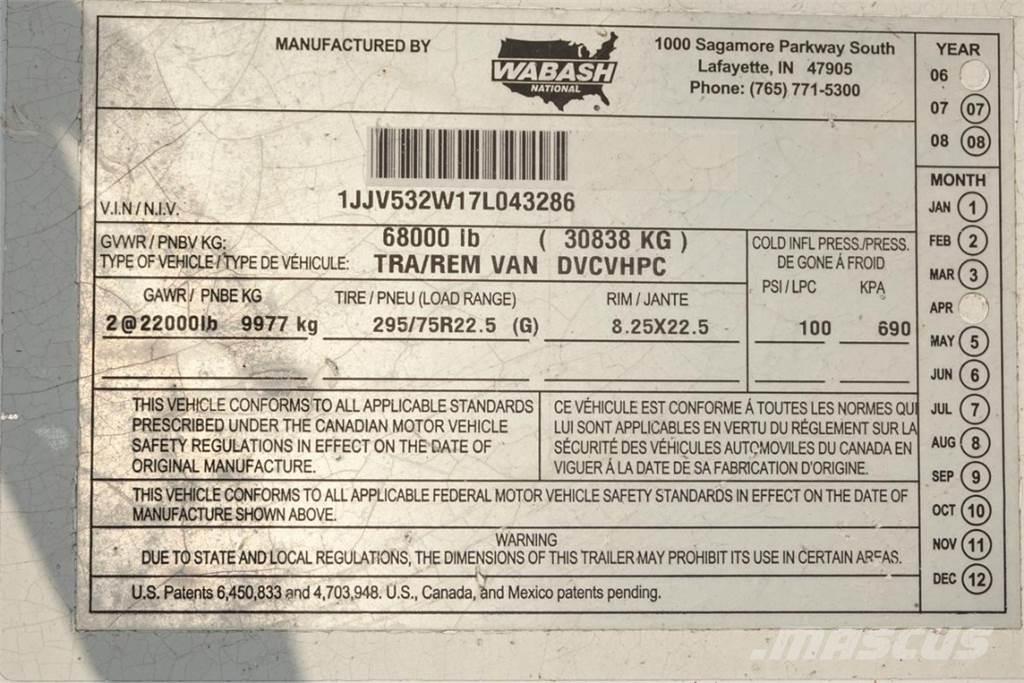 Wabash DVCVHPC Box body trailers