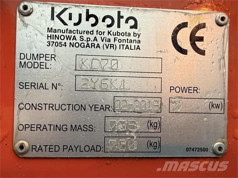 Kubota KC70 Site dumpers