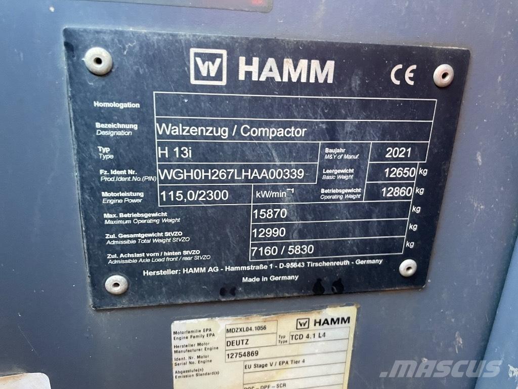 Hamm H13 i Single drum rollers