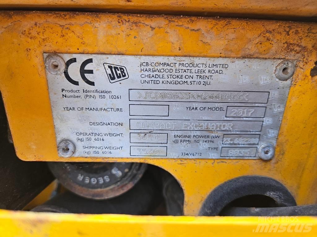 JCB 8035 ZTS + QH Mini excavators < 7t (Mini diggers)