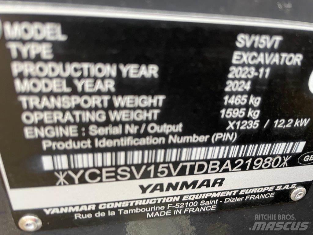 Yanmar SV15VT Midi excavators  7t - 12t