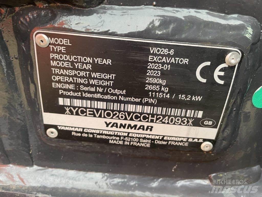 Yanmar VIO26-6 Midi excavators  7t - 12t