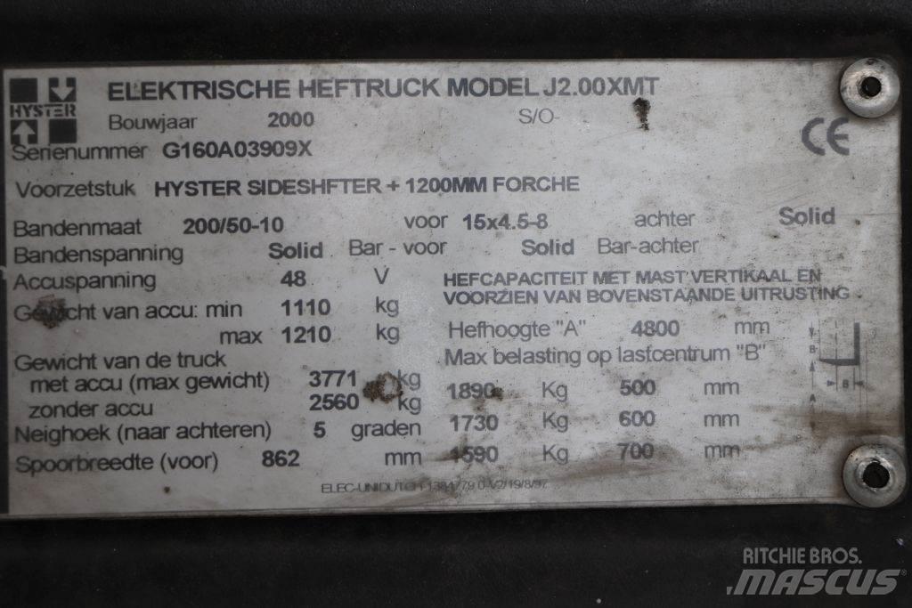 Hyster J2.00XMT Electric forklift trucks