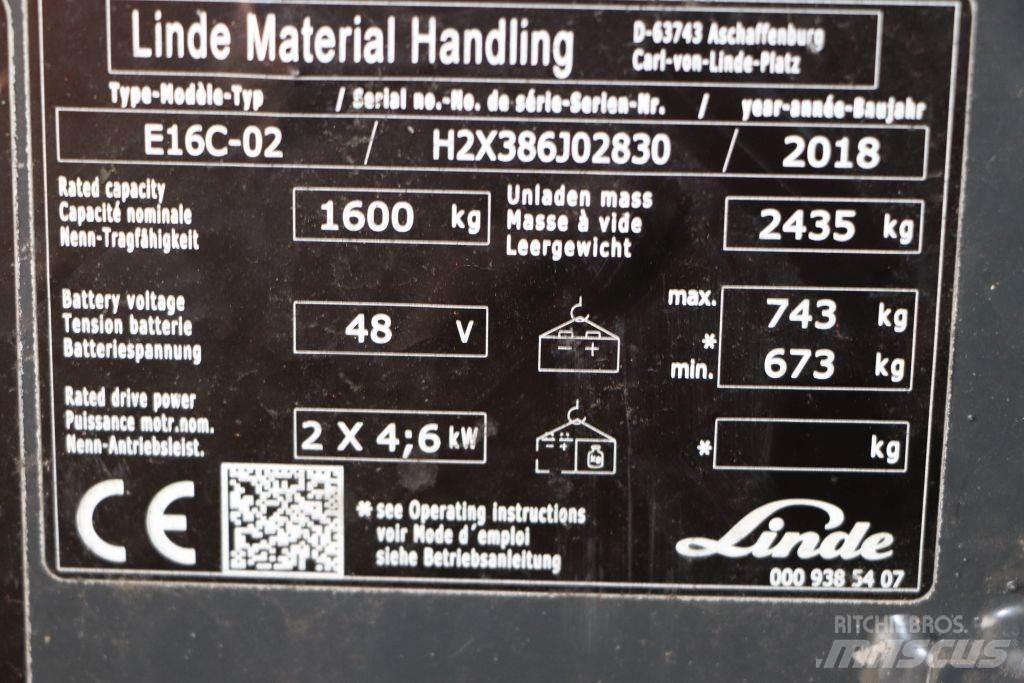 Linde E16C-02 Electric forklift trucks