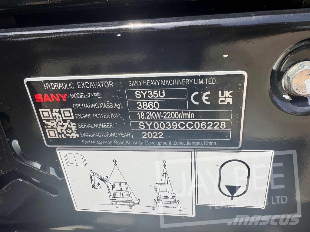 Sany SY 35 U Mini excavators < 7t (Mini diggers)