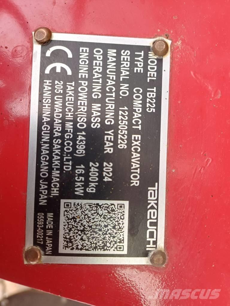 Takeuchi TB 225 Mini excavators < 7t (Mini diggers)