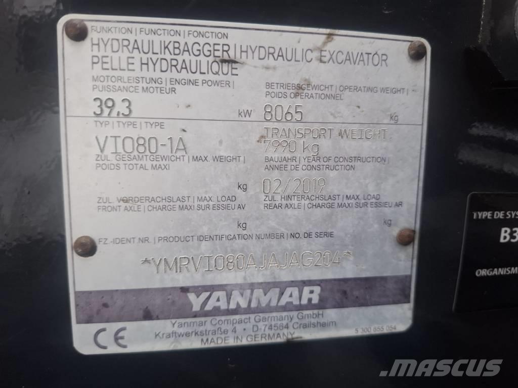 Yanmar Vio 80-1A Midi excavators  7t - 12t