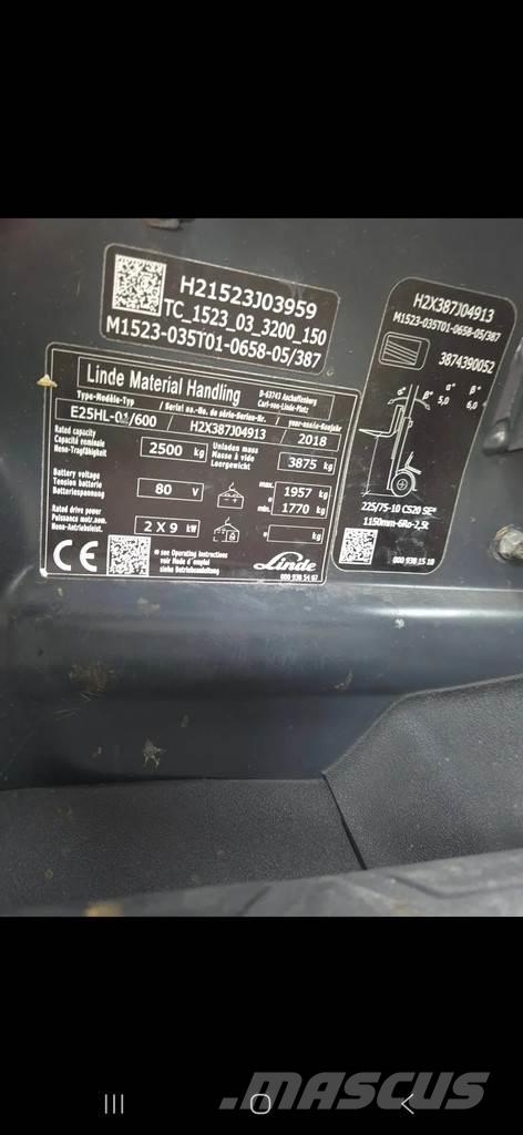 Linde h 25 Electric forklift trucks