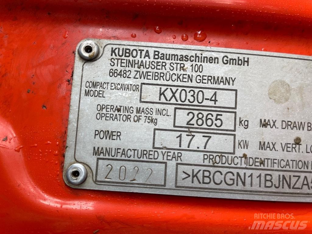 Kubota KX 030-4 Mini excavators < 7t (Mini diggers)