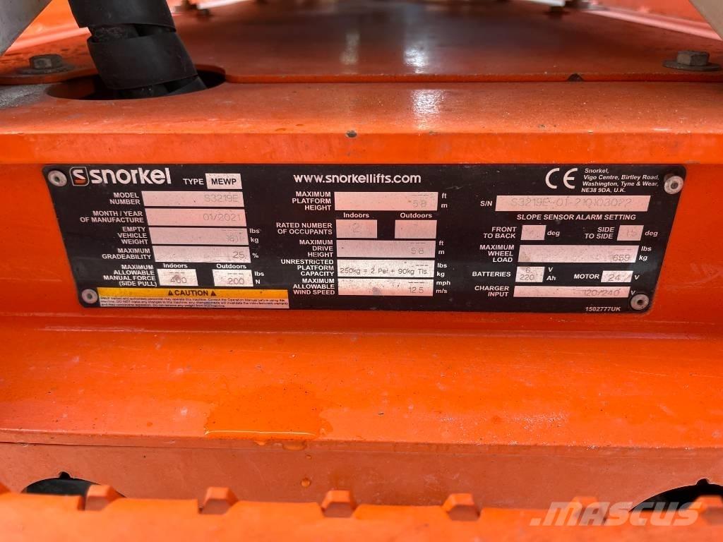 Snorkel S 3219 E Scissor lifts