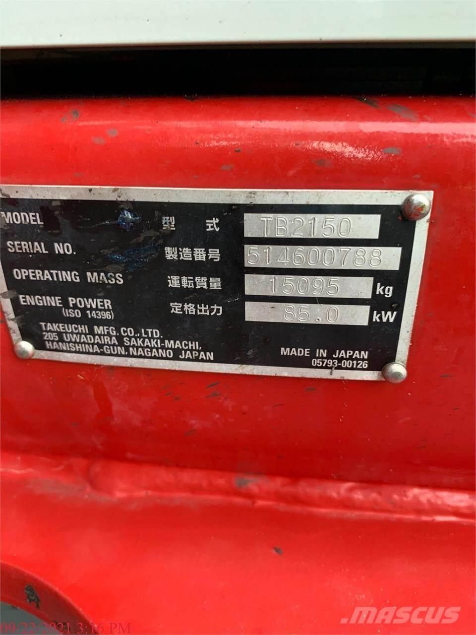 Takeuchi TB2150 Crawler excavators
