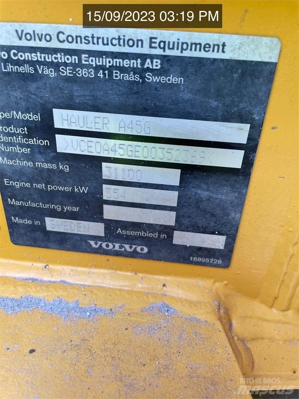 Volvo A45G Articulated Dump Trucks (ADTs)
