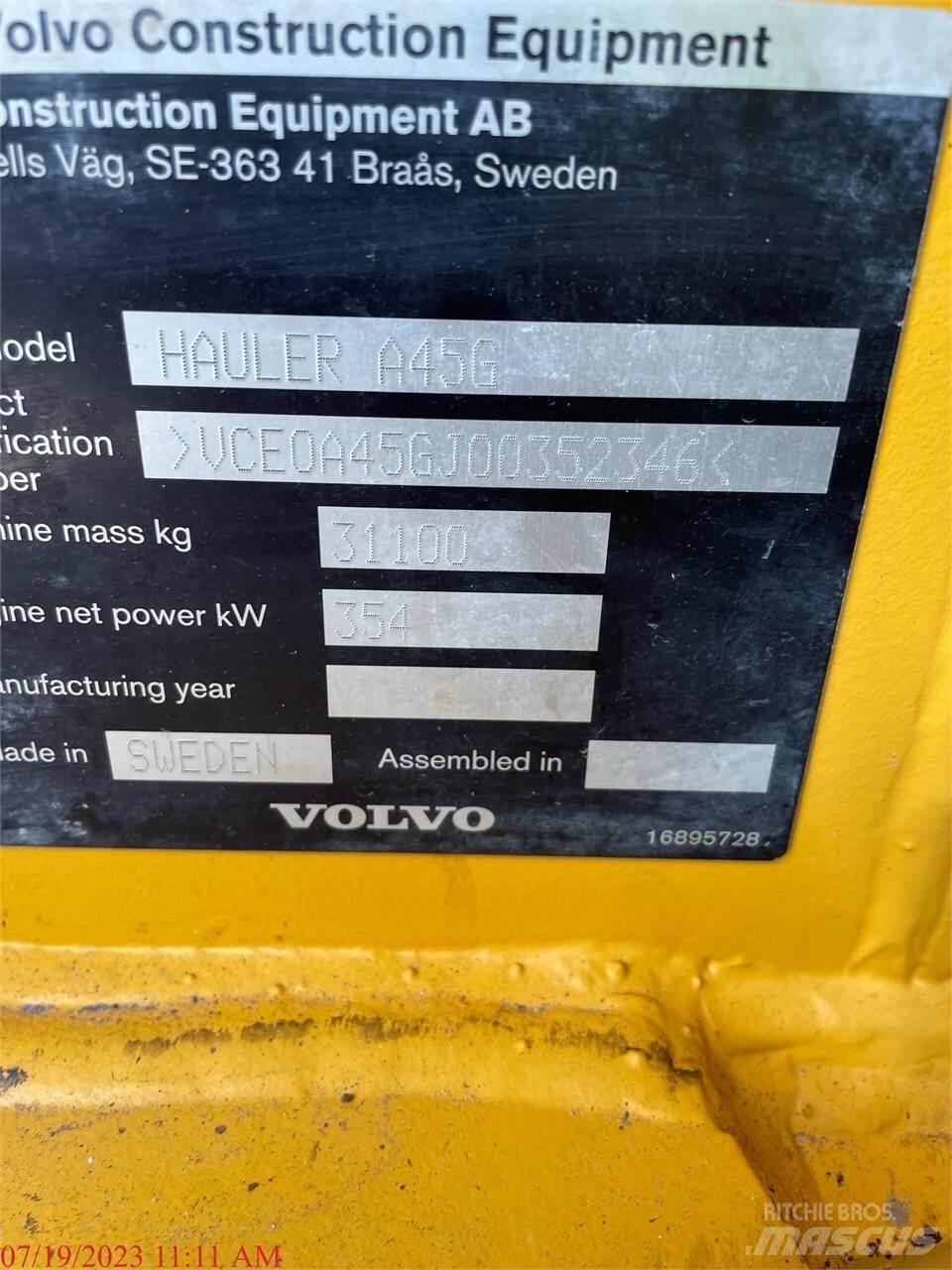 Volvo A45G Articulated Dump Trucks (ADTs)