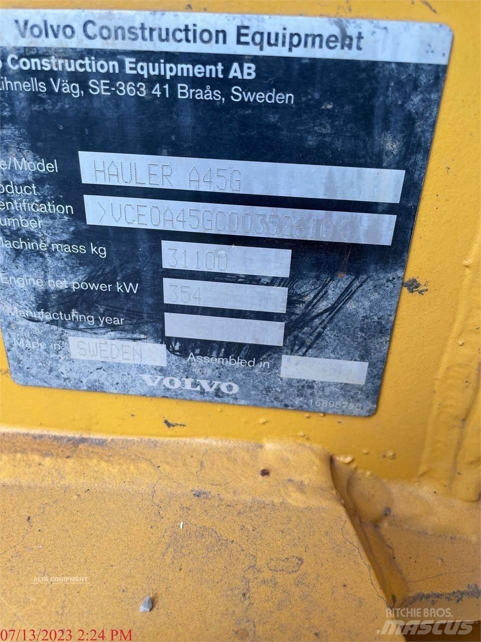 Volvo A45G Articulated Dump Trucks (ADTs)