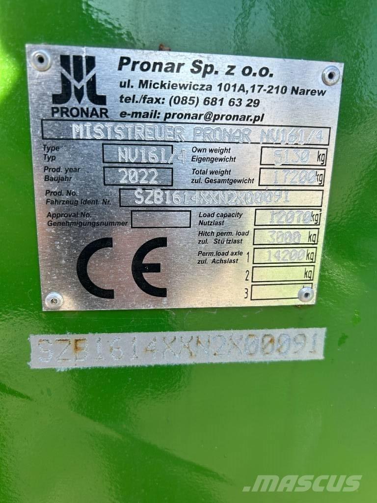 Pronar NV 161-4 Manure spreaders