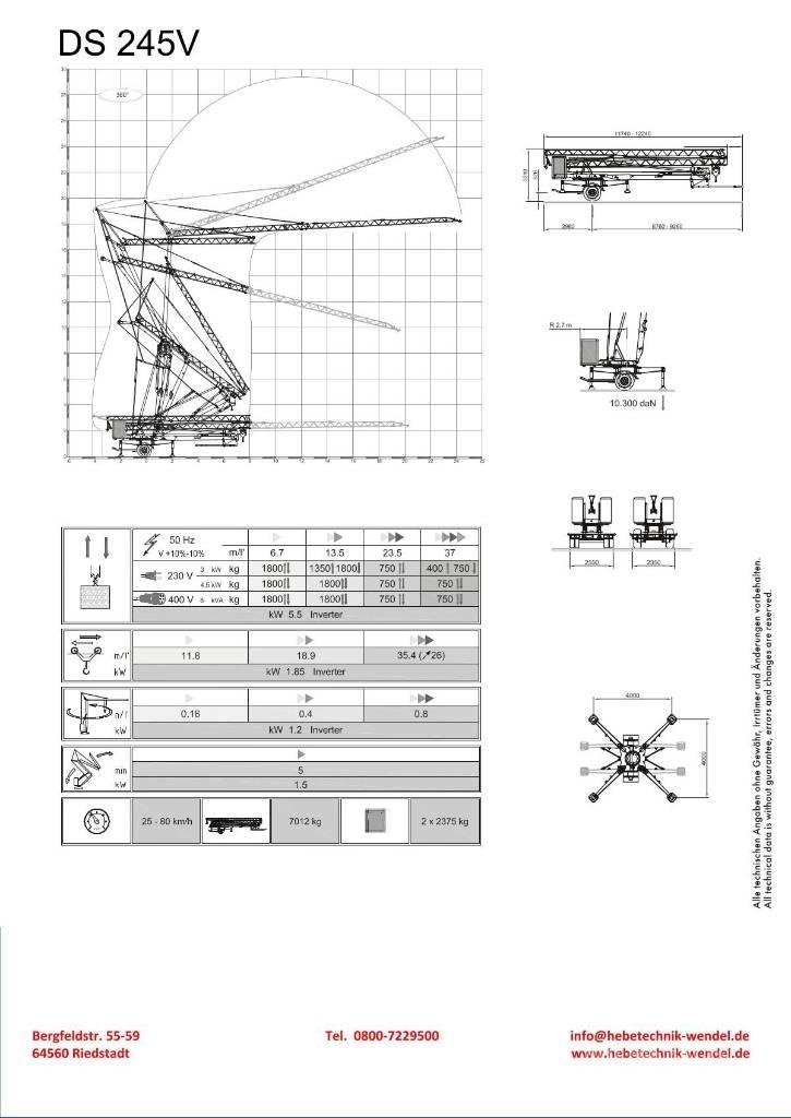 Eurogru DS 245V Self erecting cranes