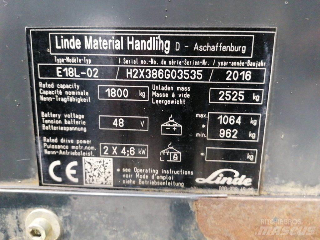 Linde E18L-02 Electric forklift trucks