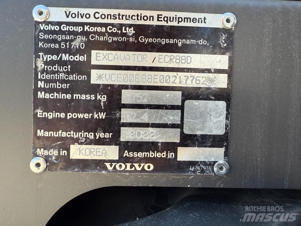 Volvo ECR88D Midi excavators  7t - 12t