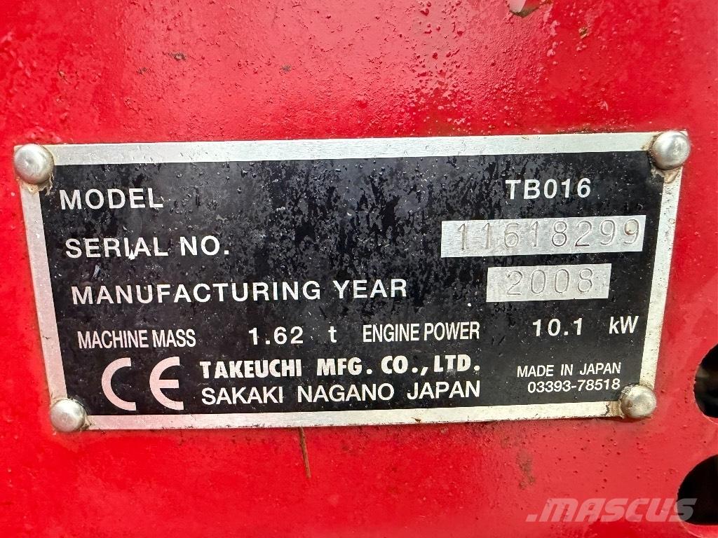 Takeuchi TB 016 Mini excavators < 7t (Mini diggers)