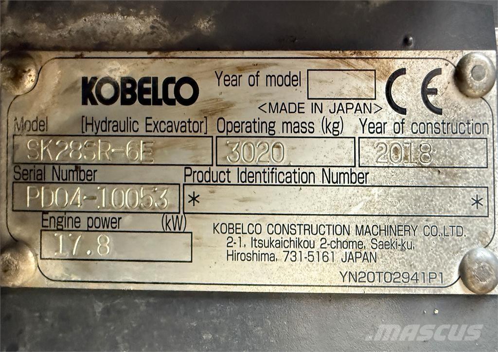 Kobelco SK28SR-6E Mini excavators < 7t (Mini diggers)