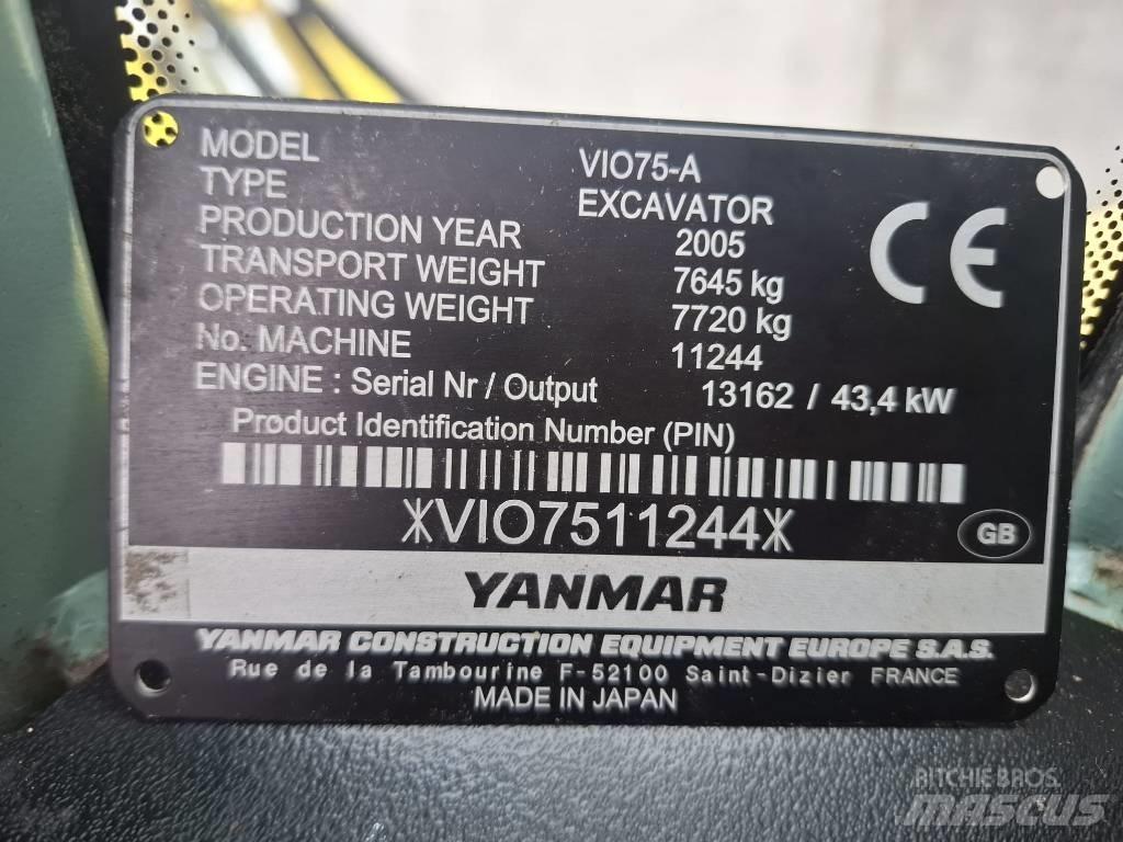 Yanmar Vio 75 A Midi excavators  7t - 12t