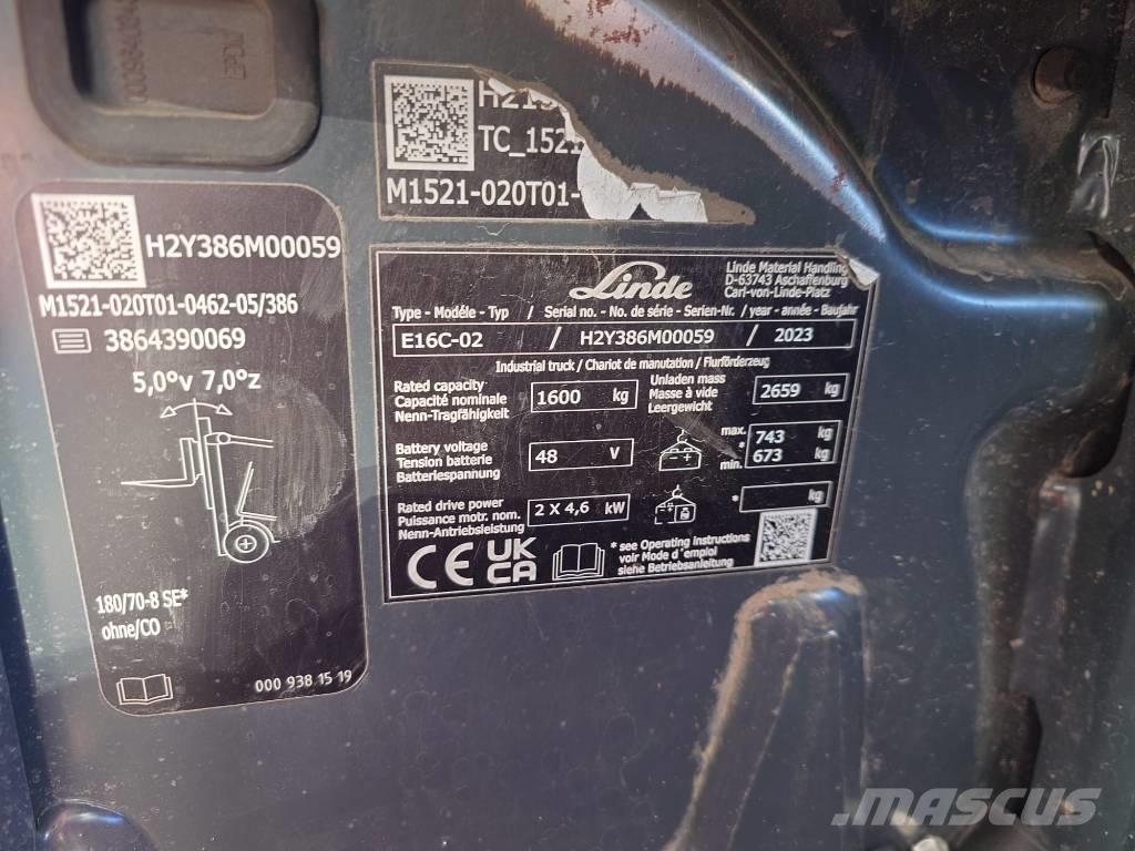 Linde E16C/386-02 Electric forklift trucks