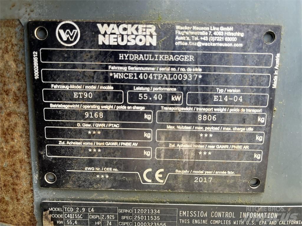 Wacker Neuson ET 90 Midi excavators  7t - 12t