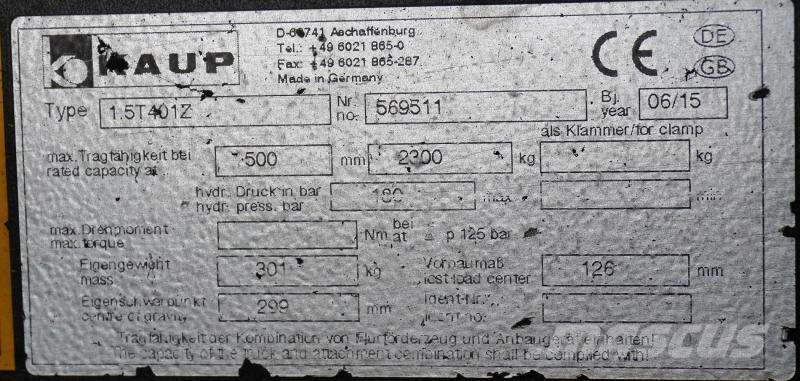 Kaup 1.5T401Z Other attachments and components