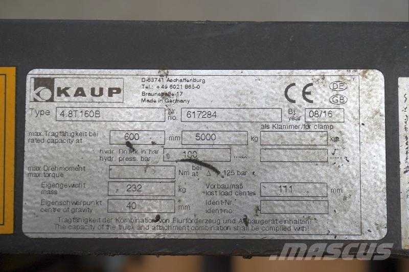 Kaup 4,8T160B Other attachments and components