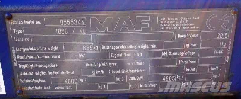 Mafi 1060 / 4t Flatbed/Dropside trailers