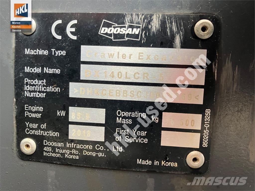 Doosan DX 140 LCR-5 Crawler excavators