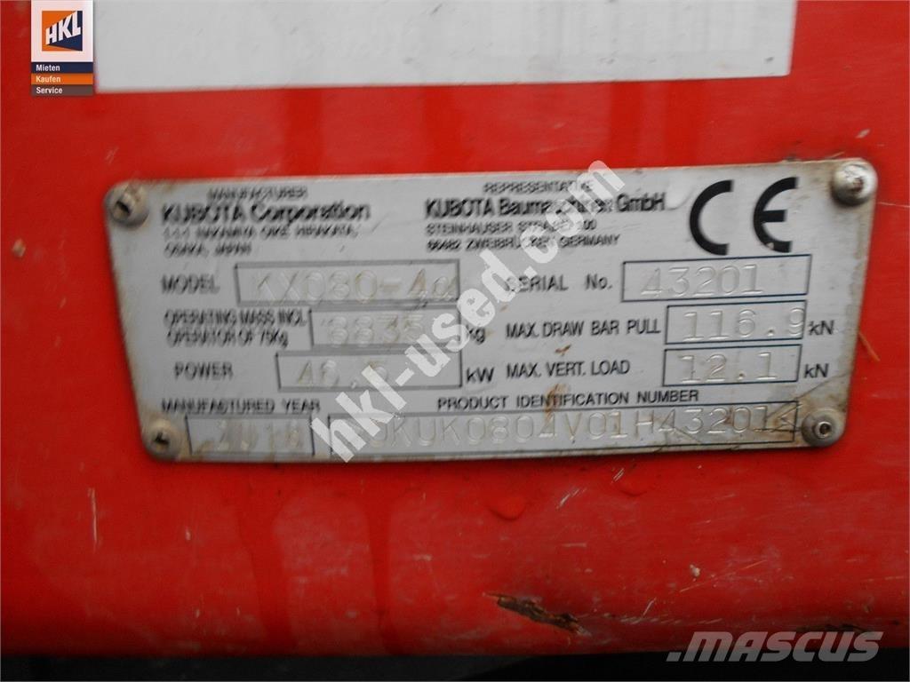Kubota KX 080-4 Mini excavators < 7t (Mini diggers)