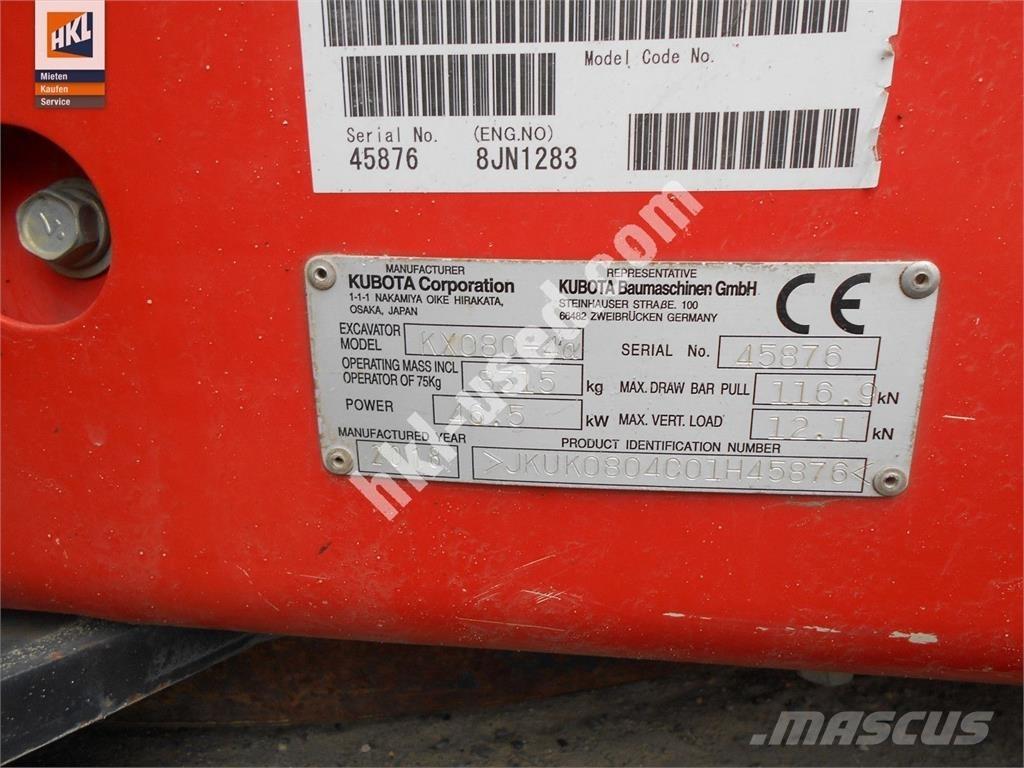 Kubota KX 080-4 Mini excavators < 7t (Mini diggers)