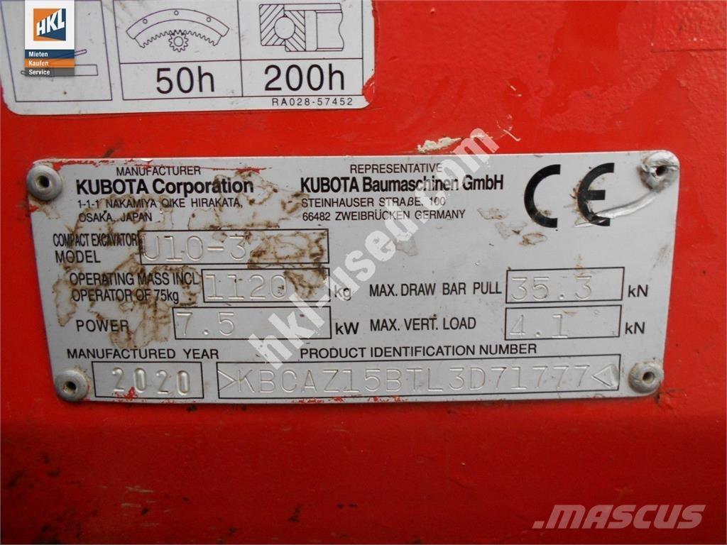 Kubota U 10-3 Mini excavators < 7t (Mini diggers)