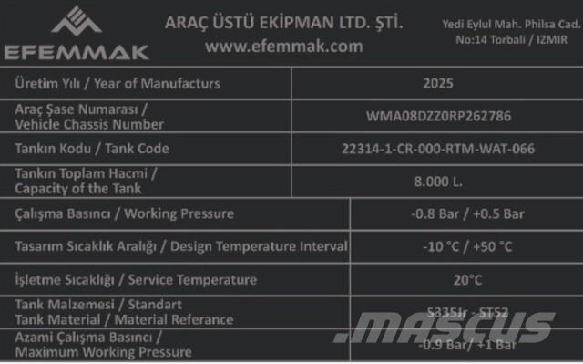 MAN TGM18.250 Water tankers