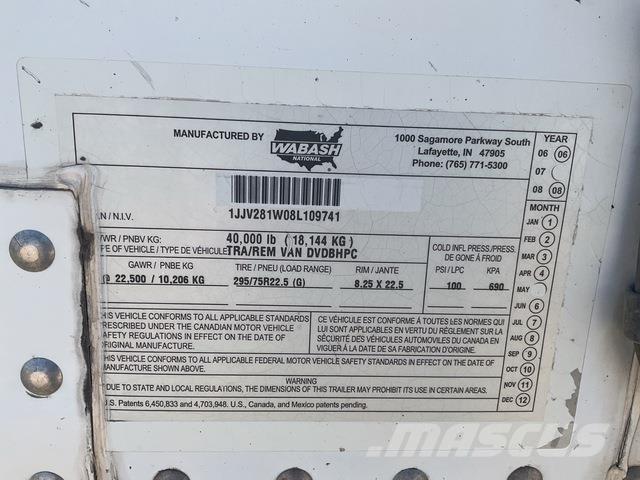 Wabash DVDBHPC Box body trailers