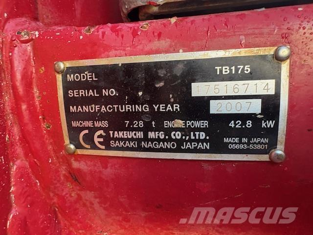 Takeuchi TB175 Midi excavators  7t - 12t