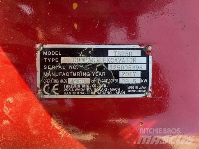 Takeuchi TB250 Midi excavators  7t - 12t