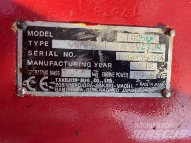 Takeuchi TB250 Midi excavators  7t - 12t