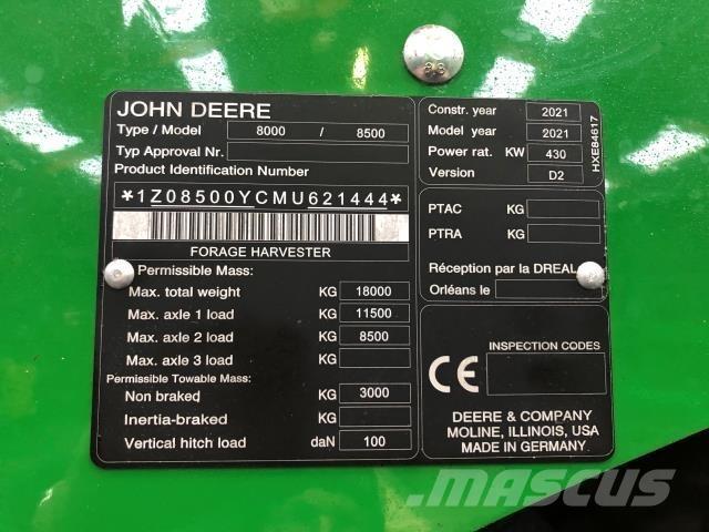 John Deere 8500 Forage harvesters
