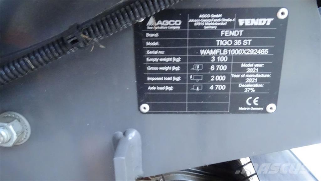 Fendt Tigo Self loading trailers