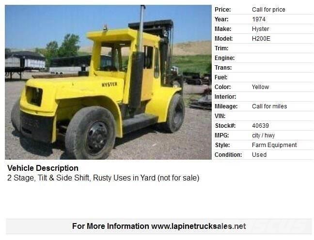 Hyster H200E Forklift trucks - others