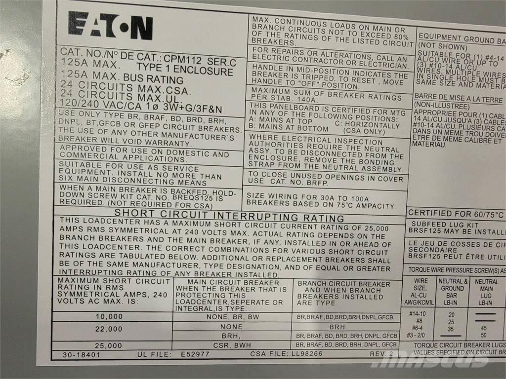 Eaton PM112 Construction - Others