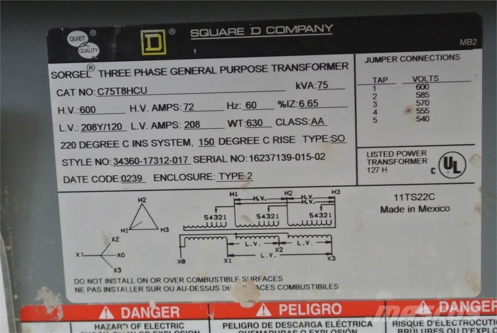  SQUARE D C75T8HCU Construction - Others