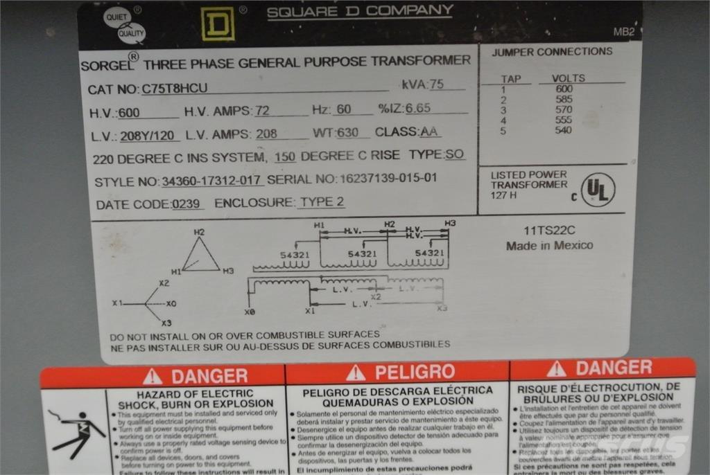  SQUARE D C75T8HCU Construction - Others