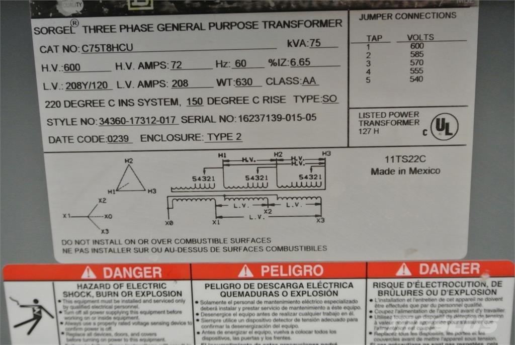  SQUARE D C75T8HCU Construction - Others