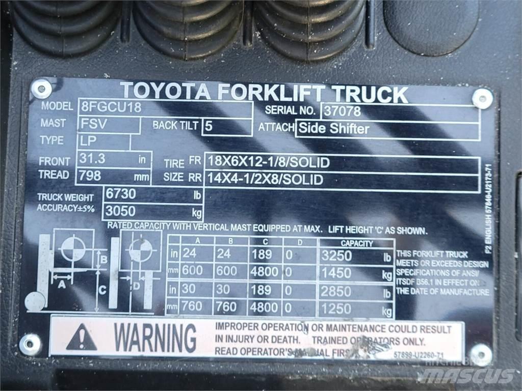 Toyota 8FGCU18 Construction - Others